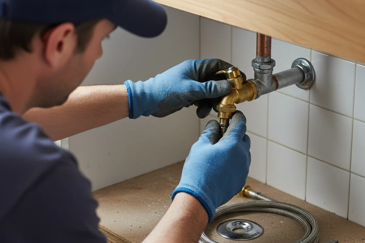 Shutoff valve and fitting work during Emergency Plumbing in Horsham